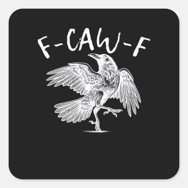 Adesivo Quadrado F-Caw-F Raven Vintage Graphic (Frente)