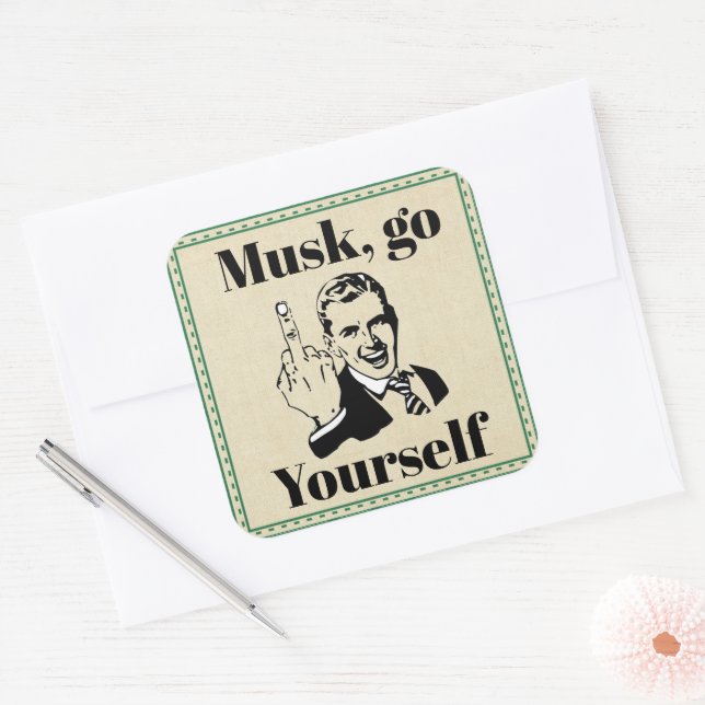 Adesivo Quadrado F You Musk Sticker (Envelope)