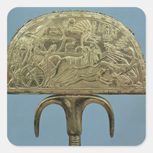 Adesivo Quadrado fã da Avestruz-pena do túmulo de