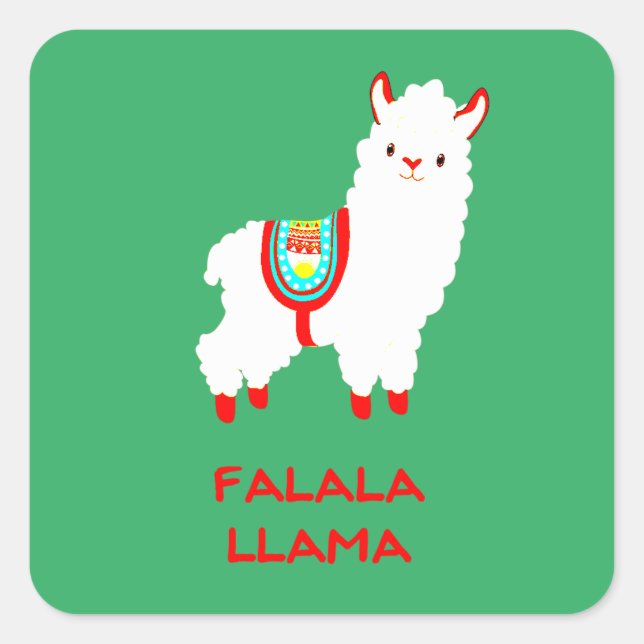 Adesivo Quadrado Fa La Llama Holiday (Frente)