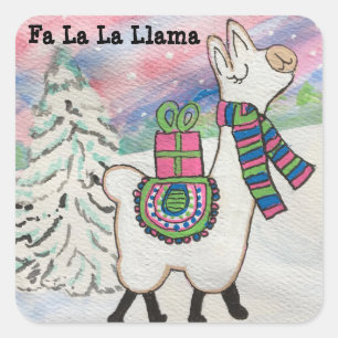 Adesivo Quadrado Fa La Llama Natal