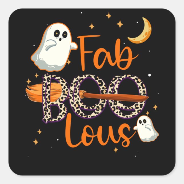 Adesivo Quadrado Fab boo lous - Halloween (Frente)