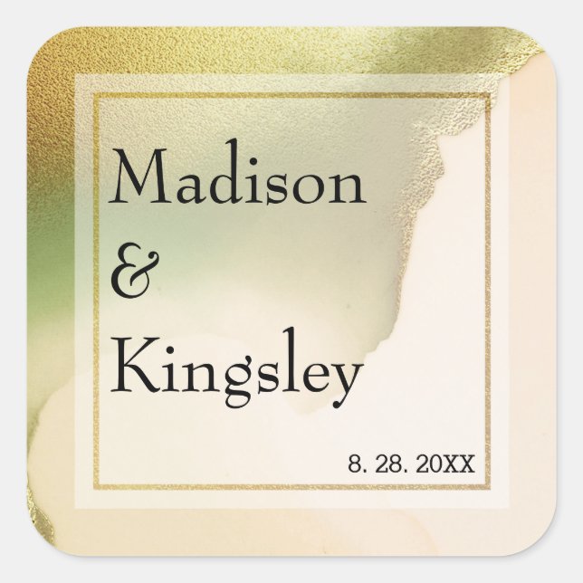 Adesivo Quadrado Fab Chartreuse Abstrato Incrível Casamento (Frente)