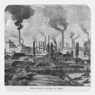 Adesivo Quadrado Fábrica do Sr. Krupp em Essen, Alemanha