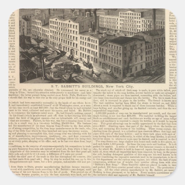 Adesivo Quadrado Fabricação, Armazéns (Frente)