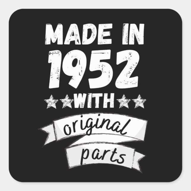 Adesivo Quadrado fabricado em 1952 com peças originais, (Frente)