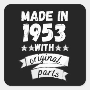 Adesivo Quadrado fabricado em 1953 com peças originais,