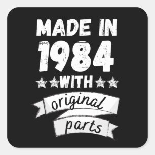 Adesivo Quadrado fabricado em 1984 com peças originais,