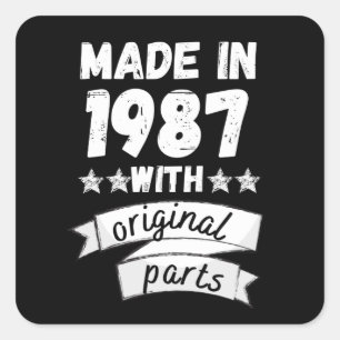 Adesivo Quadrado fabricado em 1987 com peças originais,
