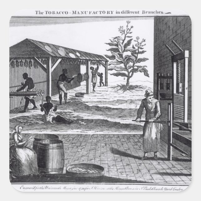 Adesivo Quadrado Fabricante de cigarro em diferentes ramos (Frente)