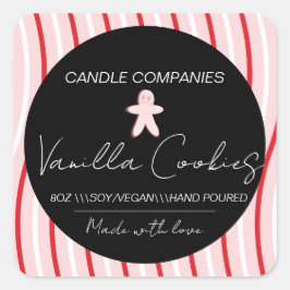Adesivo Quadrado Fabricante de Velas de Gengibre de Natal 
