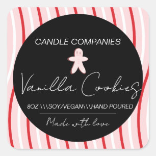 Adesivo Quadrado Fabricante de Velas de Gengibre de Natal 