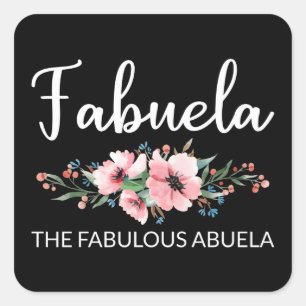 Adesivo Quadrado Fabuela Definição I - Flor de Abuela Fabulosa