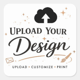 Adesivo Quadrado Faça o Upload do Seu Próprio Design de Marca Perso