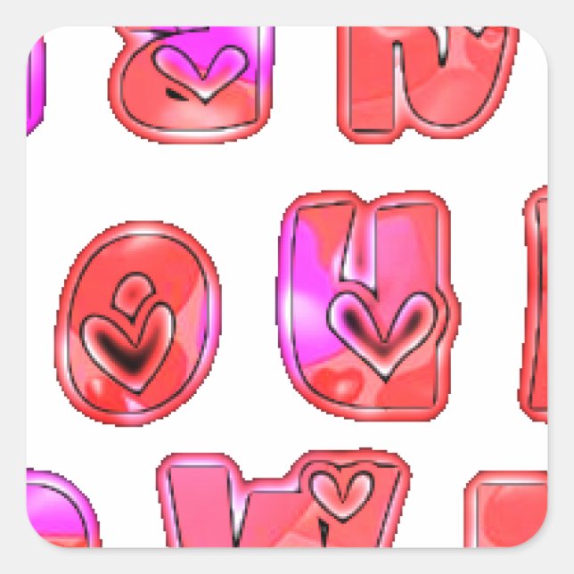 Adesivo Quadrado Faça seu próprio coração Impressão (Frente)