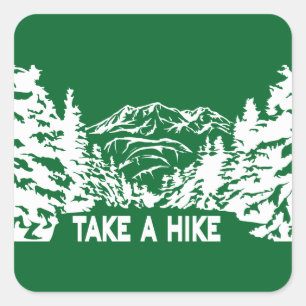Adesivo Quadrado Faça uma citação de Hike, paisagem monocromática d