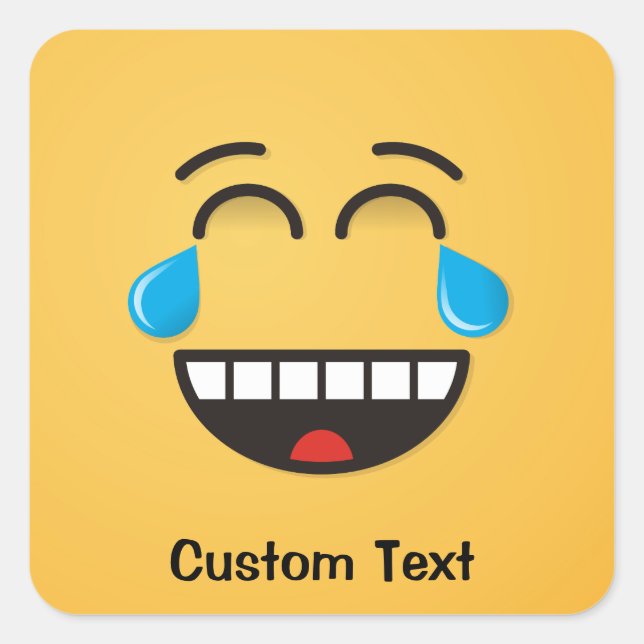 Adesivo Quadrado Face com lágrimas de alegria picante quadrada (Frente)