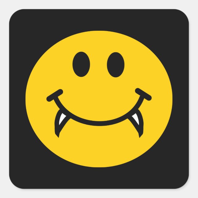 Adesivo Quadrado Face de vampiro com presas (Frente)