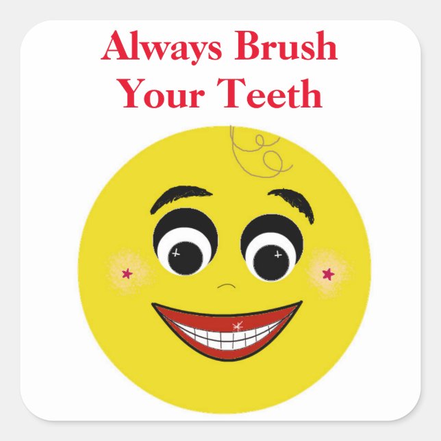 Adesivo Quadrado Face Dental Message (Frente)