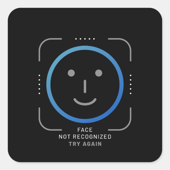 Adesivo Quadrado Face ID Engraçado (Frente)