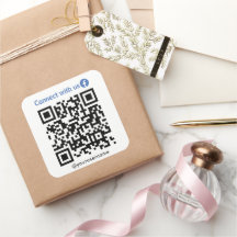 Facebook Connect with Us Qr Code White