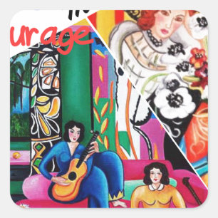 Adesivo Quadrado Faculdade criadora da colagem da pintura de