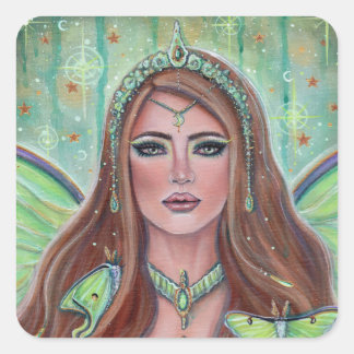 Adesivo Quadrado Fada de deusa irlandesa por Renee Lavoie