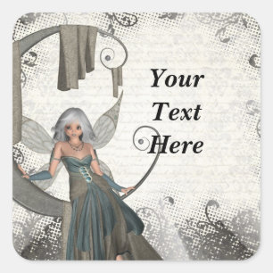 Adesivo Quadrado Fada de manga