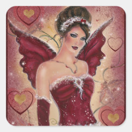 Adesivo Quadrado Fada de namorados Holly Heart por Renee