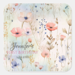 Adesivo Quadrado Fada Floral Ficker Perfect Nature Girls