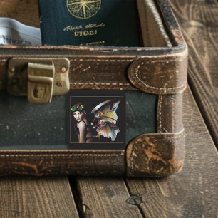 Adesivo Quadrado Fada Mecânica Steampunk
