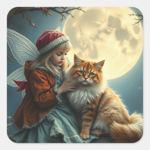 Adesivo Quadrado Fadas Festivas