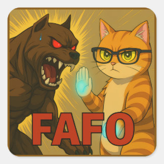 Adesivo Quadrado FAFO Cat and Dog Funny Sticker | Unbothered Pet At