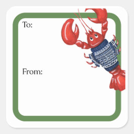 Adesivo Quadrado Fair Isle Lobsters Square Sticker