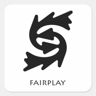 Adesivo Quadrado Fair Play (Bi Nka Bi) Símbolo Adinkra