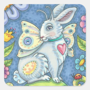 ADESIVO QUADRADO FAIRIA DE OVOS LESTE, PRIMAVERA HARE RABBIT STICKE