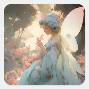 Adesivo Quadrado Fairy Girl Fantasy Art
