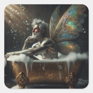 Adesivo Quadrado Fairy King toma banho