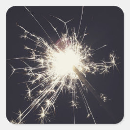 Adesivo Quadrado faísca de fogos de artifício brilhar à noite faísc