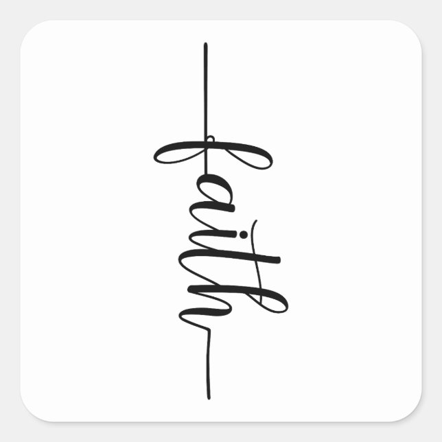 Adesivo Quadrado Faith Cross Christian (Frente)