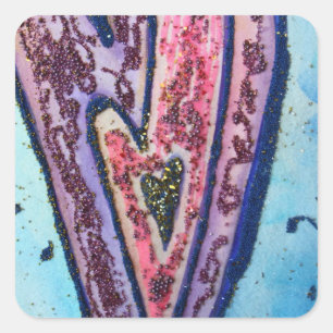 Adesivo Quadrado Faith Glitter Hearts Love Labels