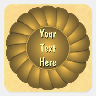 Adesivo Quadrado Faixa de Opções Amarela a Personalizar