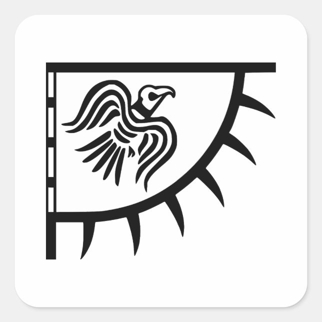 Adesivo Quadrado Faixa de Viking Raven (Frente)