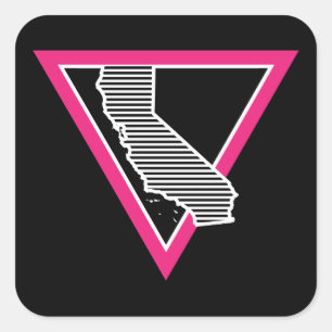 Adesivo Quadrado faixas de triângulo rosa califórnia