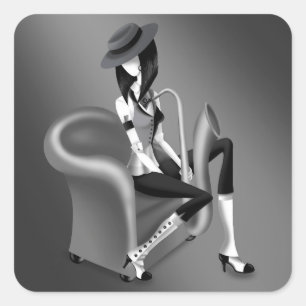 Adesivo Quadrado "Fala fácil" - Inspirado no Jazz