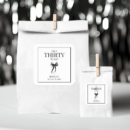 Adesivo Quadrado Fale 30 para mim aniversário de 30 anos preto e br