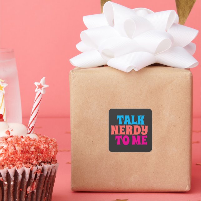 Adesivo Quadrado Fale nerd para mim (Festa)