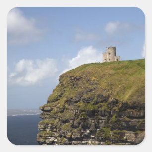Adesivo Quadrado Falésias Cênicas de Moher e Torre de O'Brien.