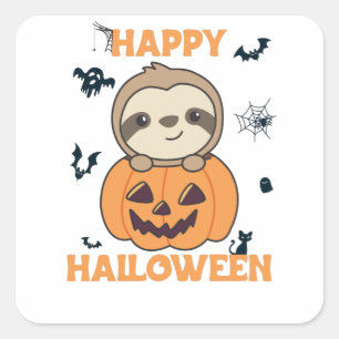 Adesivo Quadrado Falhas Em Pumpkin Em Suas Lúteras Para O Hallowee