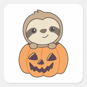 Adesivo Quadrado Falhas Em Pumpkin Em Suas Lúteras Para O Halloween